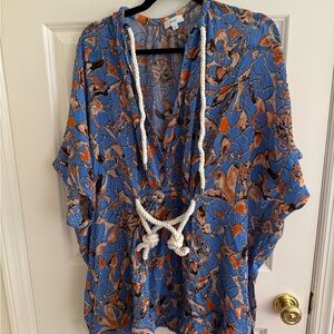 A.L.C. Blue and Orange Patterned Swim Coverup